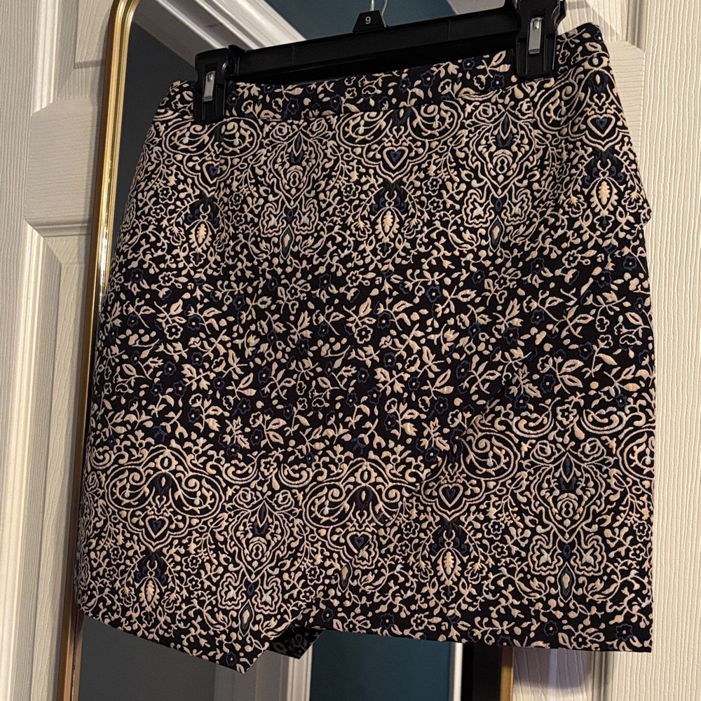 H&M Black, blue and cream Mini Skirt